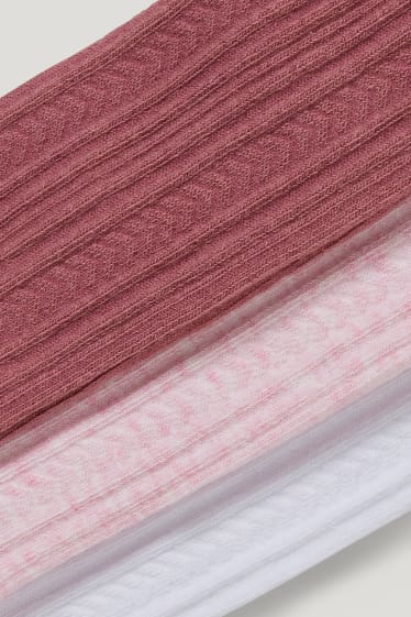 Bébé filles - Lot de 3 paires - collants bébé - rose
