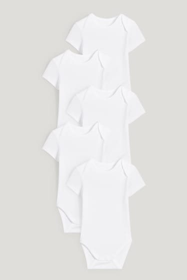 Bébé filles - Lot de 5 - bodys bébé - blanc