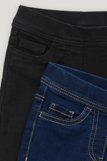 Niñas - Pack de 2 - jegging jeans - skinny fit - vaqueros - azul oscuro