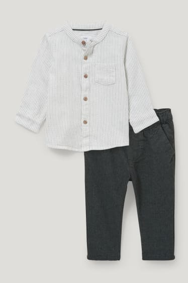 Baby Boys - Baby-outfit - 2-delig - wit / zwart