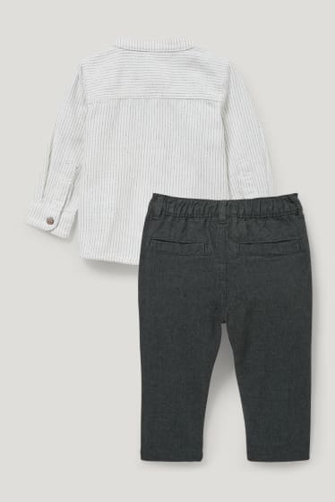 Baby Boys - Baby-outfit - 2-delig - wit / zwart
