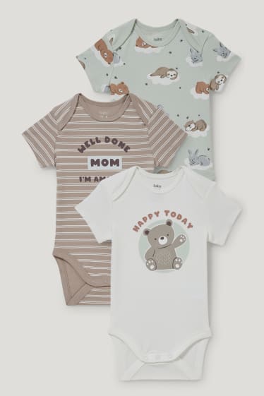 Baby Girls - Confezione da 3 - body neonati - bianco / turchese