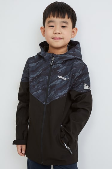 Kids Boys - Softshell jacket with hood - dark gray
