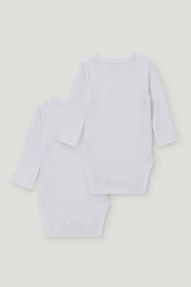Baby Girls - Confezione da 2 - body incrociato per neonati - bianco