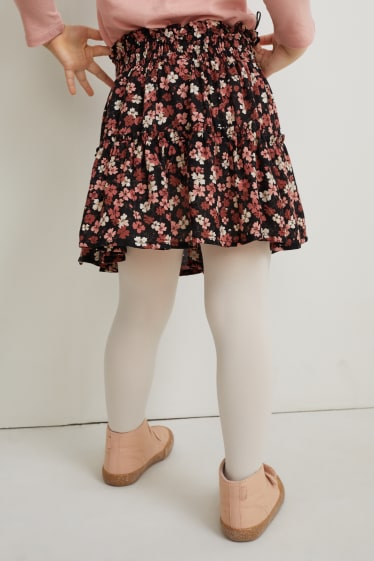 Niñas - Falda - de flores - negro