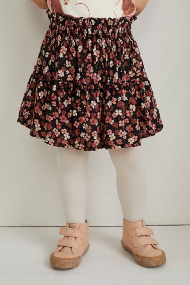 Niñas - Falda - de flores - negro