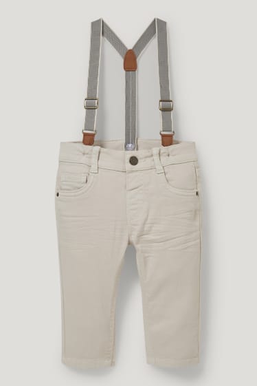 Bébé garçons - Pantalon pour bébé doté de bretelles - blanc crème