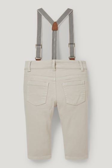 Bébé garçons - Pantalon pour bébé doté de bretelles - blanc crème