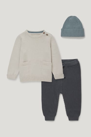 Exklusiv Online - Baby-Outfit - 3 teilig - beige-melange