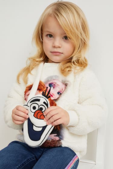 Filles - La Reine des Neiges - ensemble - sweat et sac - blanc crème