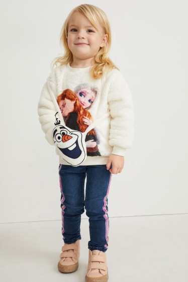 Filles - La Reine des Neiges - ensemble - sweat et sac - blanc crème