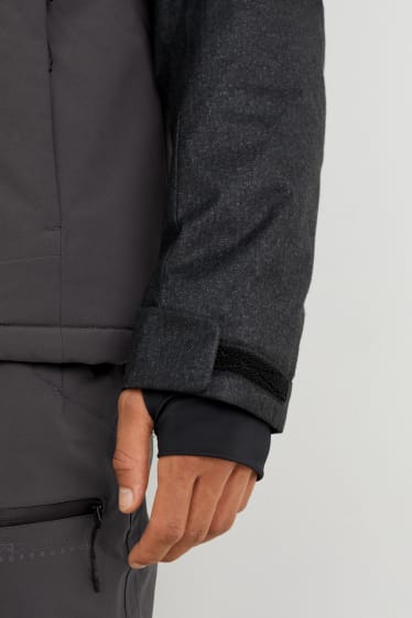 Uomo - Giacca da sci con cappuccio - nero / grigio