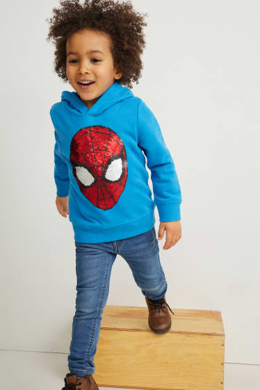 Niños - Spider-Man - sudadera con capucha - con brillos - azul