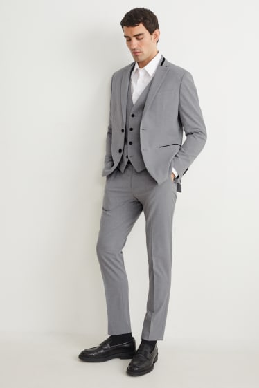 Hommes - Veste de costume - slim fit - Flex - LYCRA® - gris clair chiné