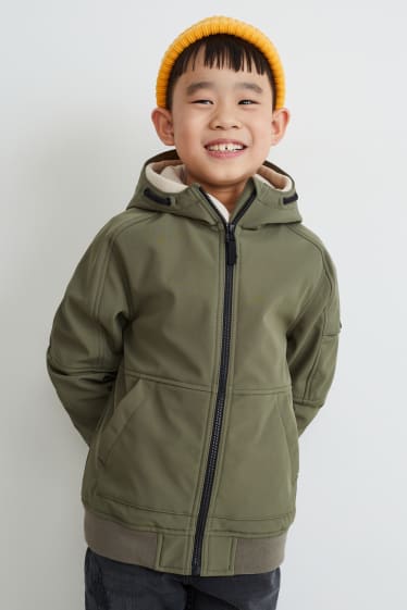 Nen - Jaqueta softshell amb caputxa - verd fosc