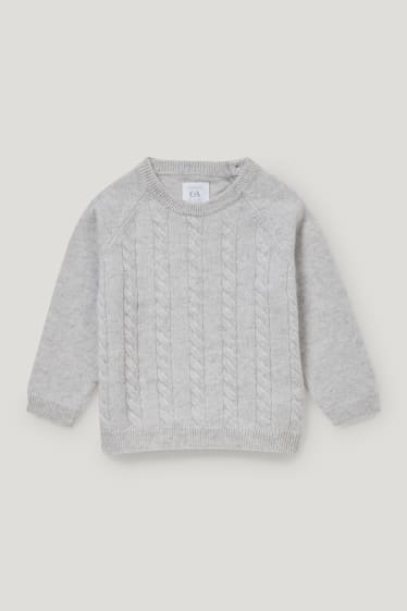 Exclu web - Ensemble en cachemire pour bébé - 2 pièces - gris clair chiné