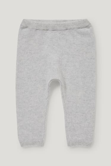 Exclu web - Ensemble en cachemire pour bébé - 2 pièces - gris clair chiné