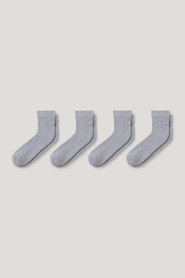 Dames - Set van 4 paar - sokken - licht grijs-mix