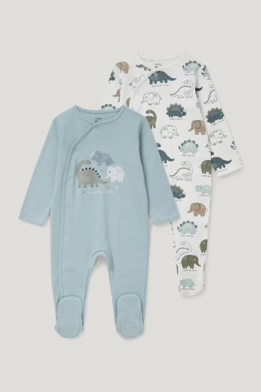 Bébé garçons - Lot de 2 - dinosaures - pyjamas bébé - bleu clair