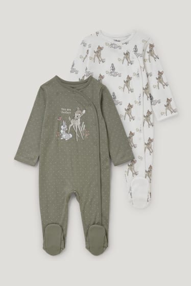 Baby Girls - Multipack of 2 - Bambi - baby sleepsuit - light green