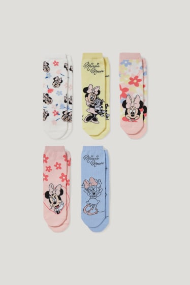 Toddler Girls - Multipack of 5 - Minnie Mouse - socks with motif - rose / light blue