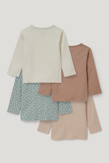 Exclu web - Lot de 4 - hauts à manches longues bébé - marron clair