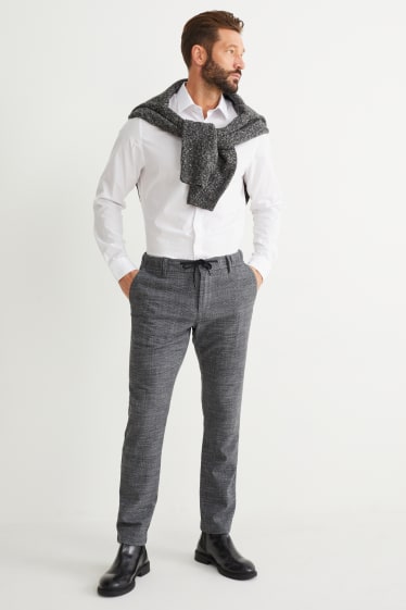 Uomo - Pantaloni - tapered fit - Flex - LYCRA® - da materiali riciclati - grigio melange