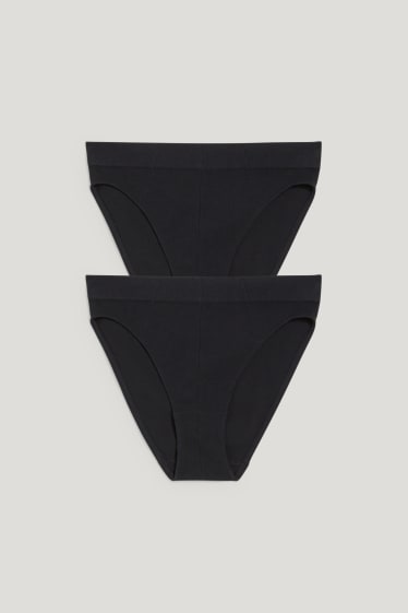 Damen - Multipack 2er - Slip - seamless - LYCRA® - schwarz