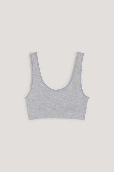 Damen - Bustier - wattiert - seamless - LYCRA® - grau-melange