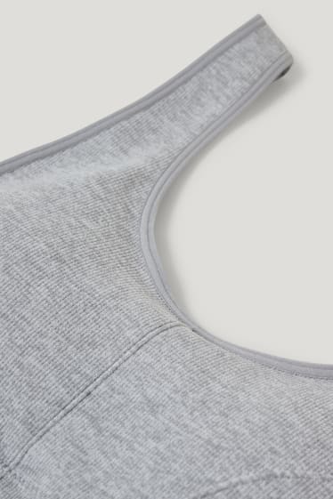 Damen - Bustier - wattiert - seamless - LYCRA® - grau-melange