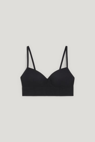 Women - Crop top - padded - seamless- LYCRA® - black