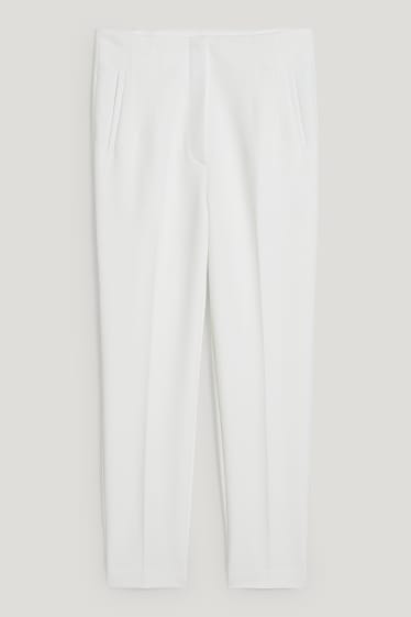Femmes - Pantalon de toile - high waist - cigarette fit - blanc