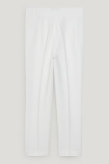 Femmes - Pantalon de toile - high waist - cigarette fit - blanc