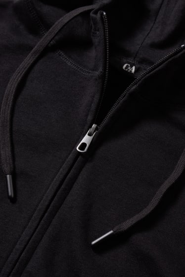 Donna - Giacca di felpa basic con cappuccio - nero