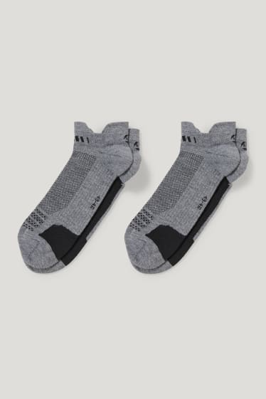 Hommes - Lot de 2 - socquettes de sport - gris clair chiné