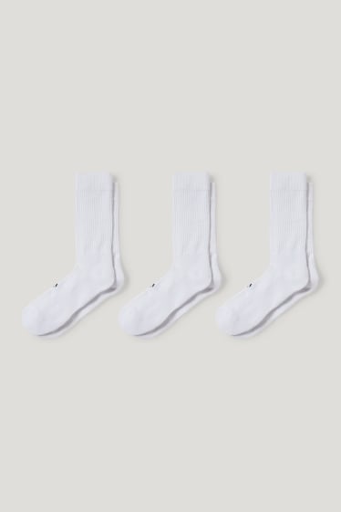 Hommes - Lot de 3 - chaussettes de sport - LYCRA® - blanc