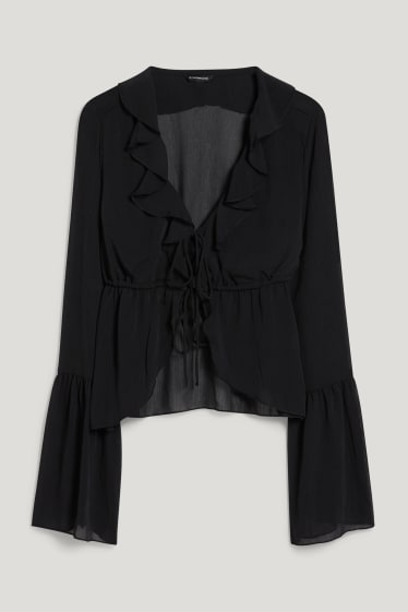Clockhouse femme - CLOCKHOUSE - chemisier en gaze - noir