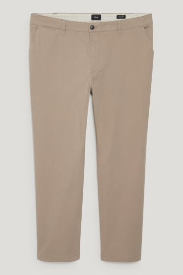 Pánské XL - Kalhoty chino - regular fit - světle hnědá
