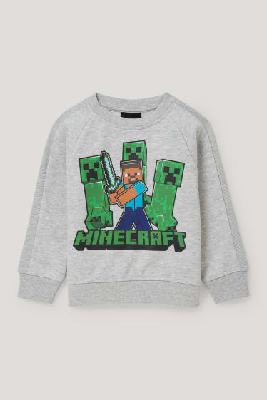 Batolata chlapci - Minecraft - mikina - světle šedá-žíhaná