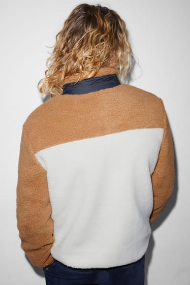 Clockhouse homme - CLOCKHOUSE - veste en peluche - blanc crème