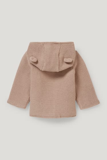 Esclusiva online - Cardigan neonati con cappuccio - beige
