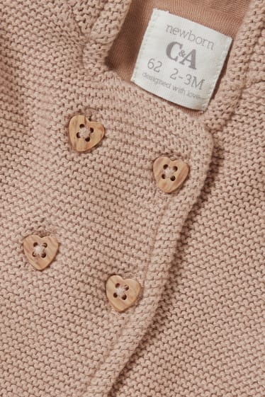 Esclusiva online - Cardigan neonati con cappuccio - beige