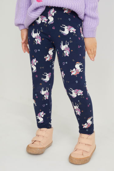 Toddler Girls - Einhorn - Thermoleggings - dunkelblau