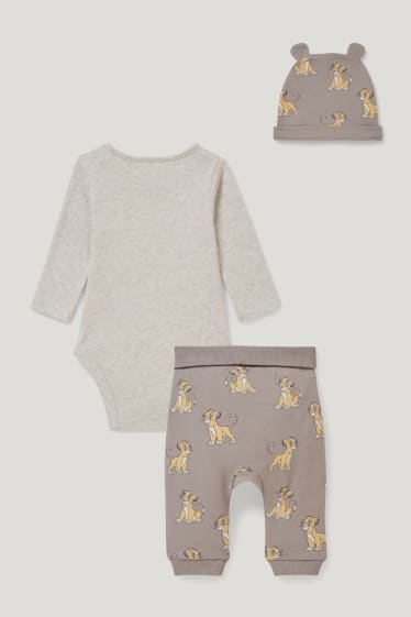 Baby Boys - The Lion King - baby-outfit - 3-delig - grijs-bruin