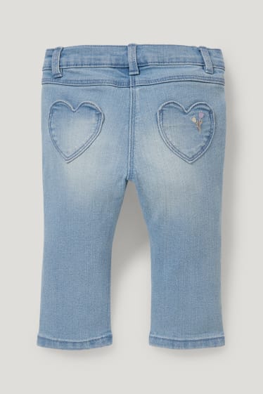 Baby Girls - Jeans neonate - a fiori - jeans azzurro