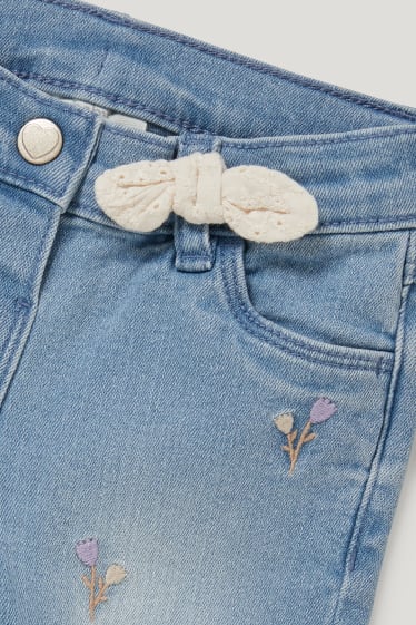 Baby Girls - Baby-spijkerbroek - gebloemd - jeanslichtblauw