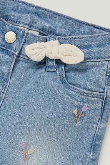 Baby Girls - Jeans neonate - a fiori - jeans azzurro