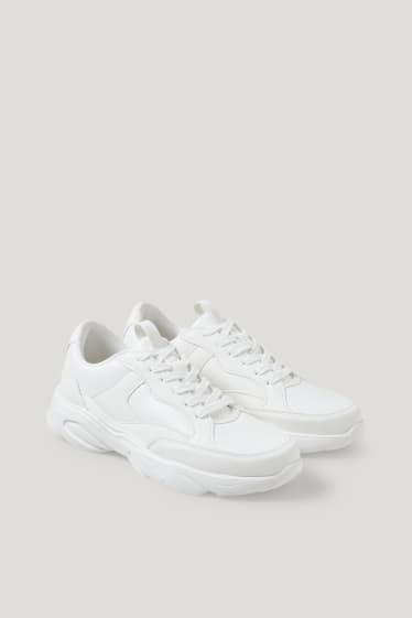 Femmes - Baskets - similicuir - blanc
