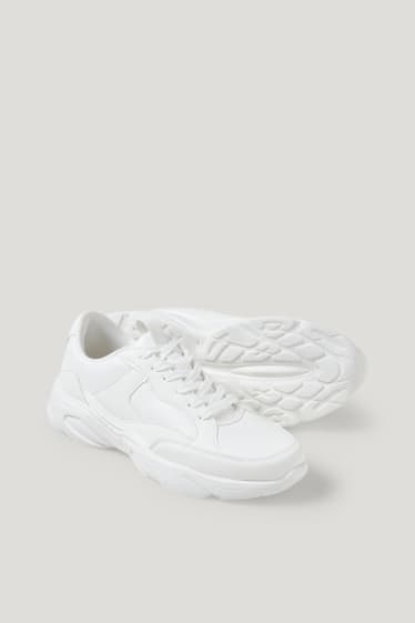 Femmes - Baskets - similicuir - blanc