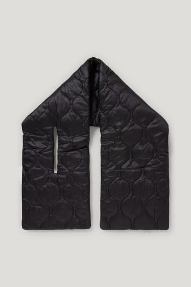 Men - Quilted scarf - black